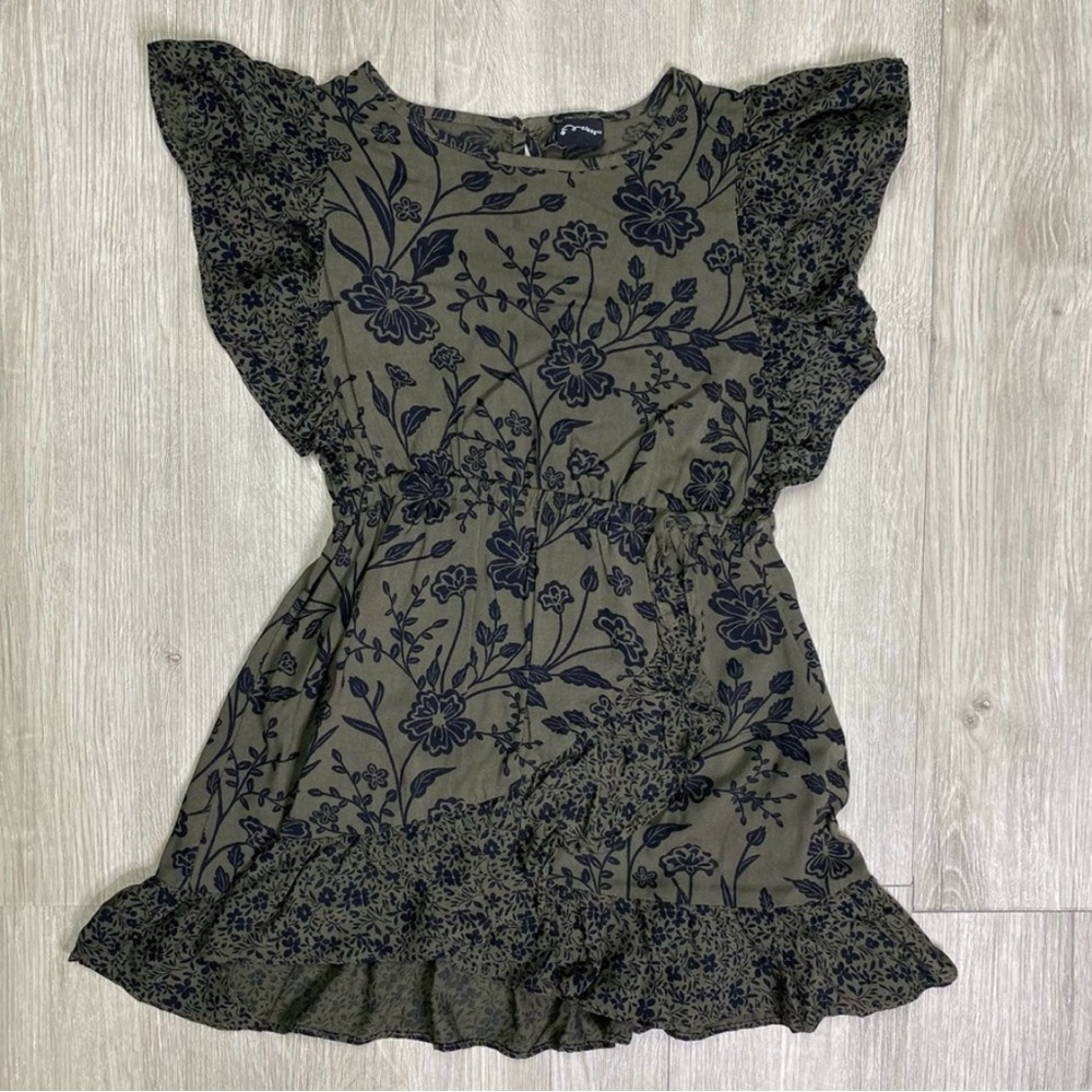 Art Class Green Black Floral Dress